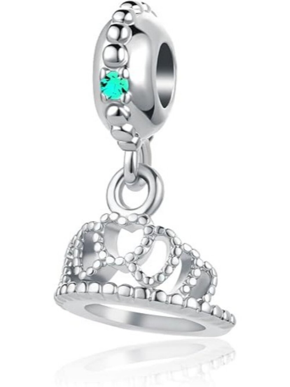 December Birthstone Princess Queen Crown Charm For Pandora Bracelets Jewelry